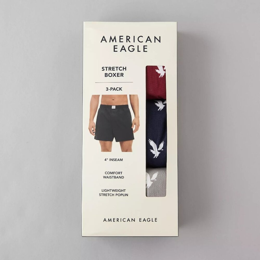 American Eagle AEO Stretch Boxer Short 3-Pack NWT